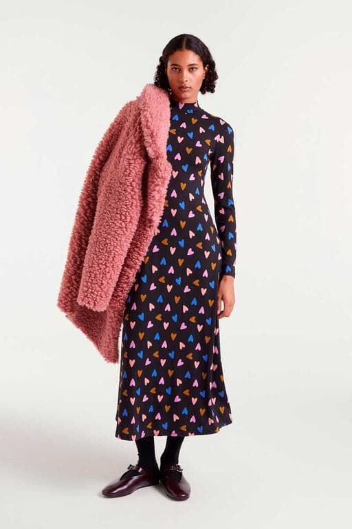 54C/12109_ Vestido midi estampado corazones - Imagen 4