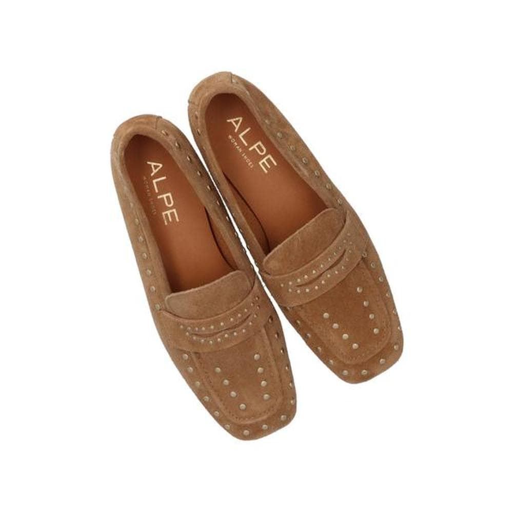 Alpe_ Mocasin tachuelas serraje beige - Imagen 4