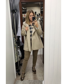 Arggido_ Abrigo punto beige - Imagen 1