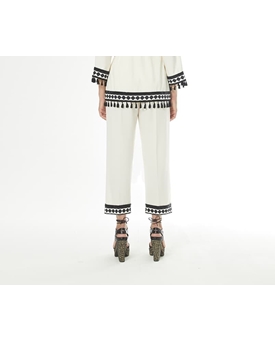 Arggido_ Pantalón pasamanería blanco - Imagen 2