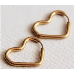 Aros en forma de corazón grande de acero inoxidable - Imagen 1