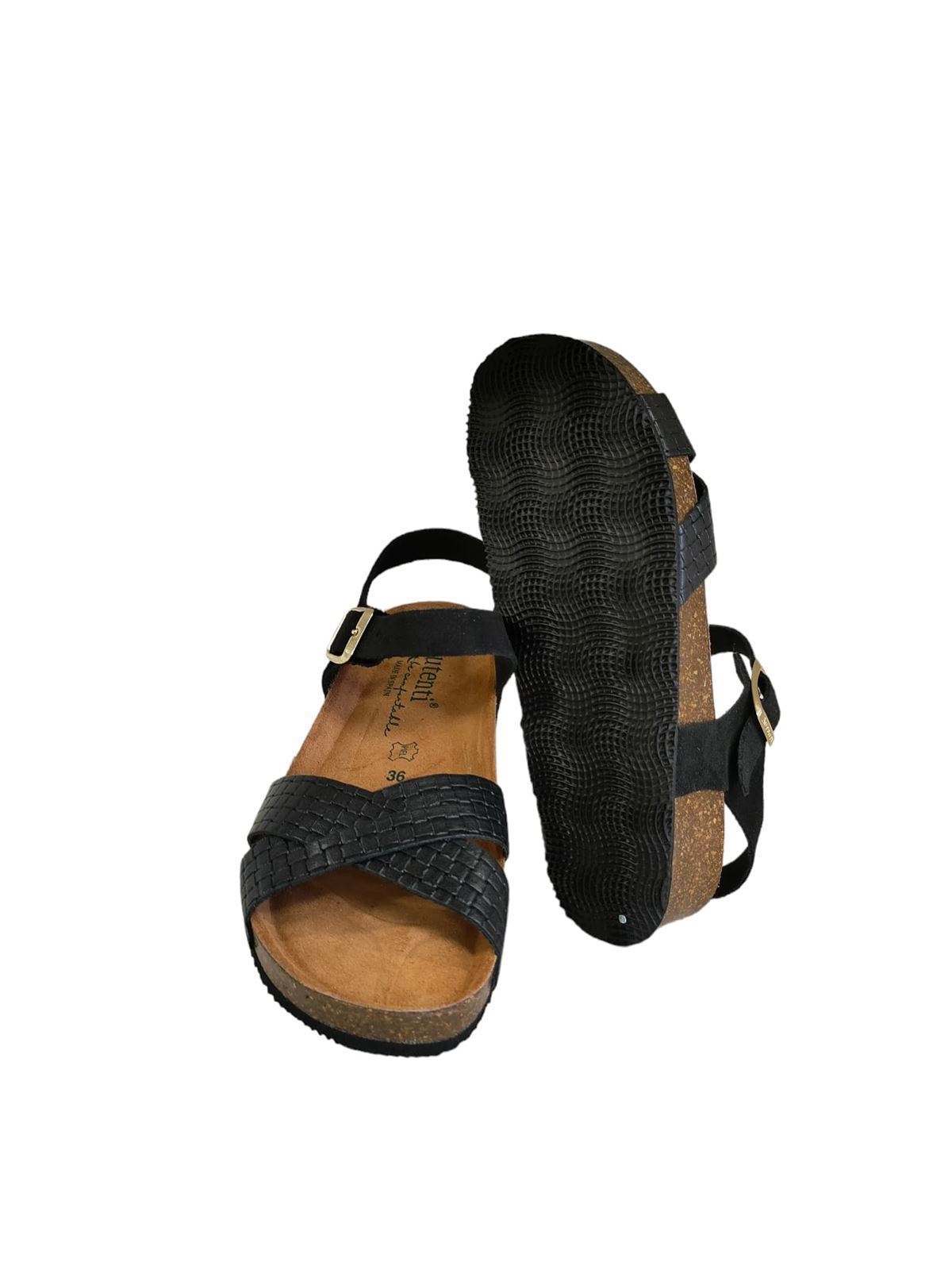 Autenti_ Sandalia bio con cuña en negro - Imagen 5