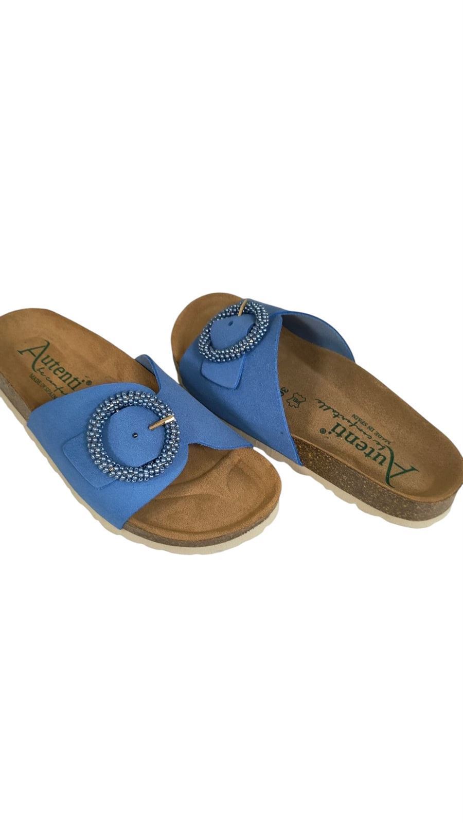 Autenti_ Sandalia bio tipo pala azul - Imagen 2