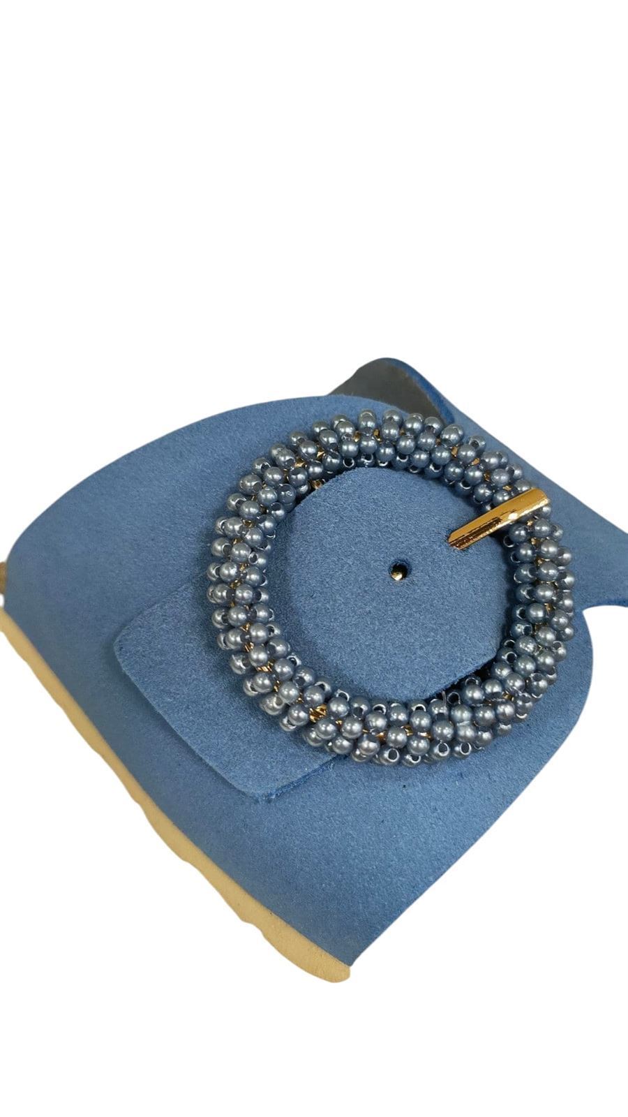 Autenti_ Sandalia bio tipo pala azul - Imagen 3