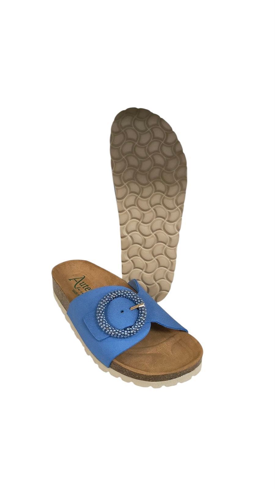 Autenti_ Sandalia bio tipo pala azul - Imagen 4