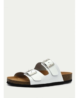 Autenti_ Sandalia hebilla blanca piel - Imagen 2