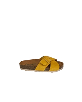Autenti_ Sandalia tipo bio cruzada mostaza - Imagen 1