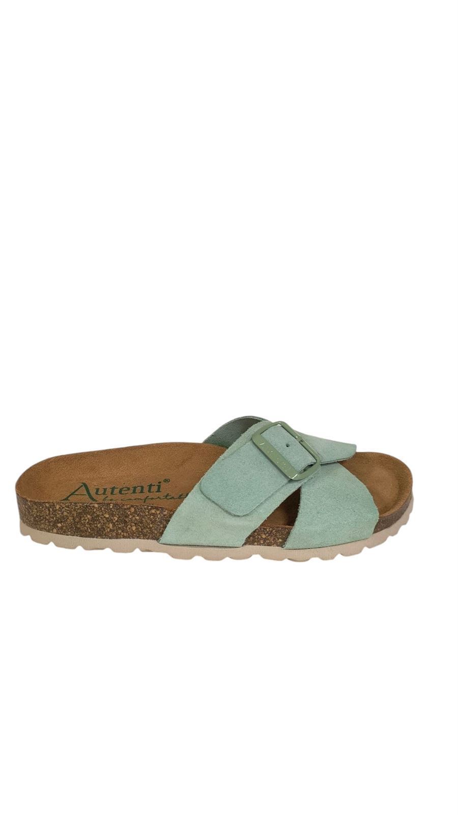 Autenti_ Sandalia tipo bio cruzada verde - Imagen 1