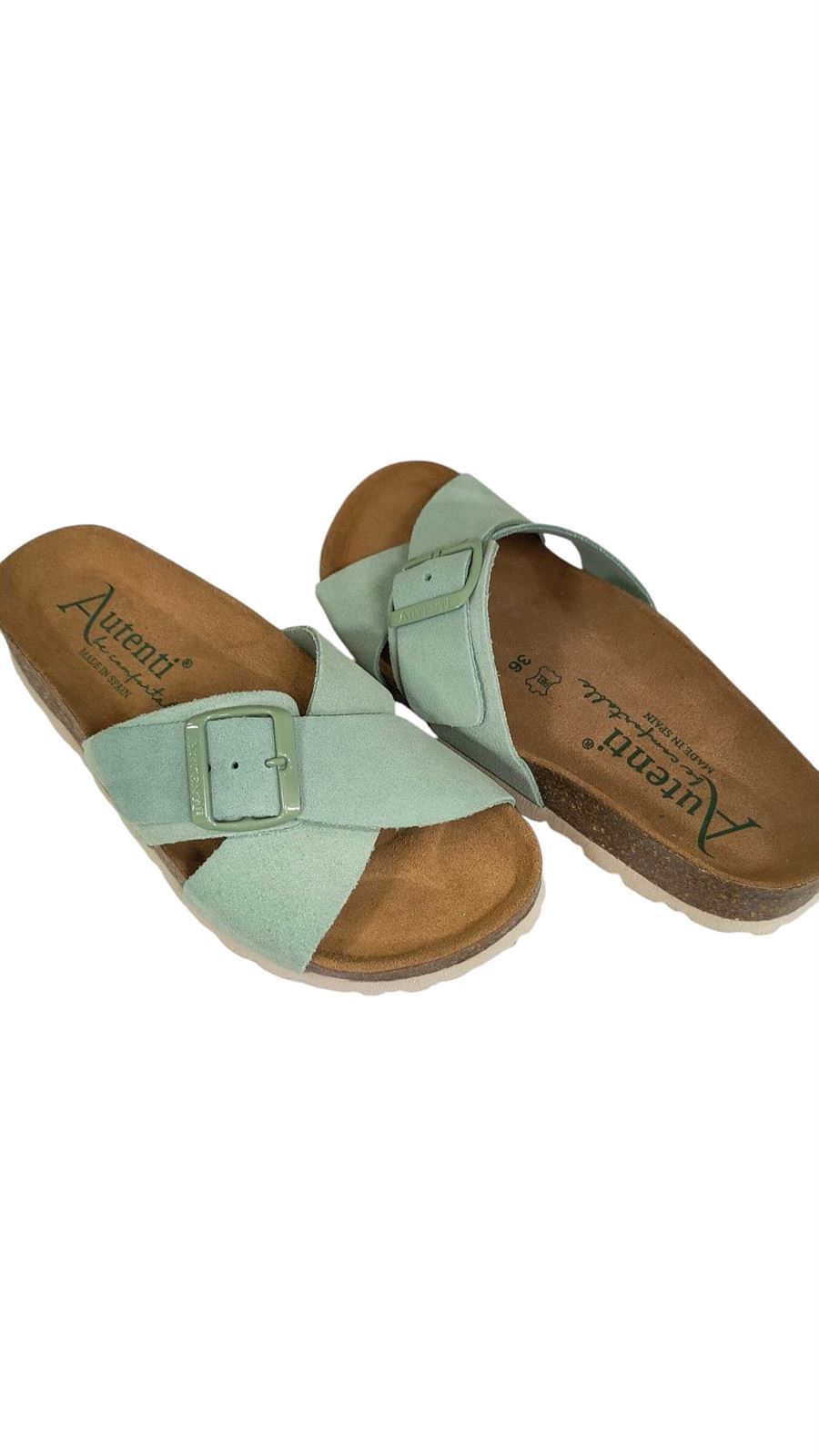 Autenti_ Sandalia tipo bio cruzada verde - Imagen 2