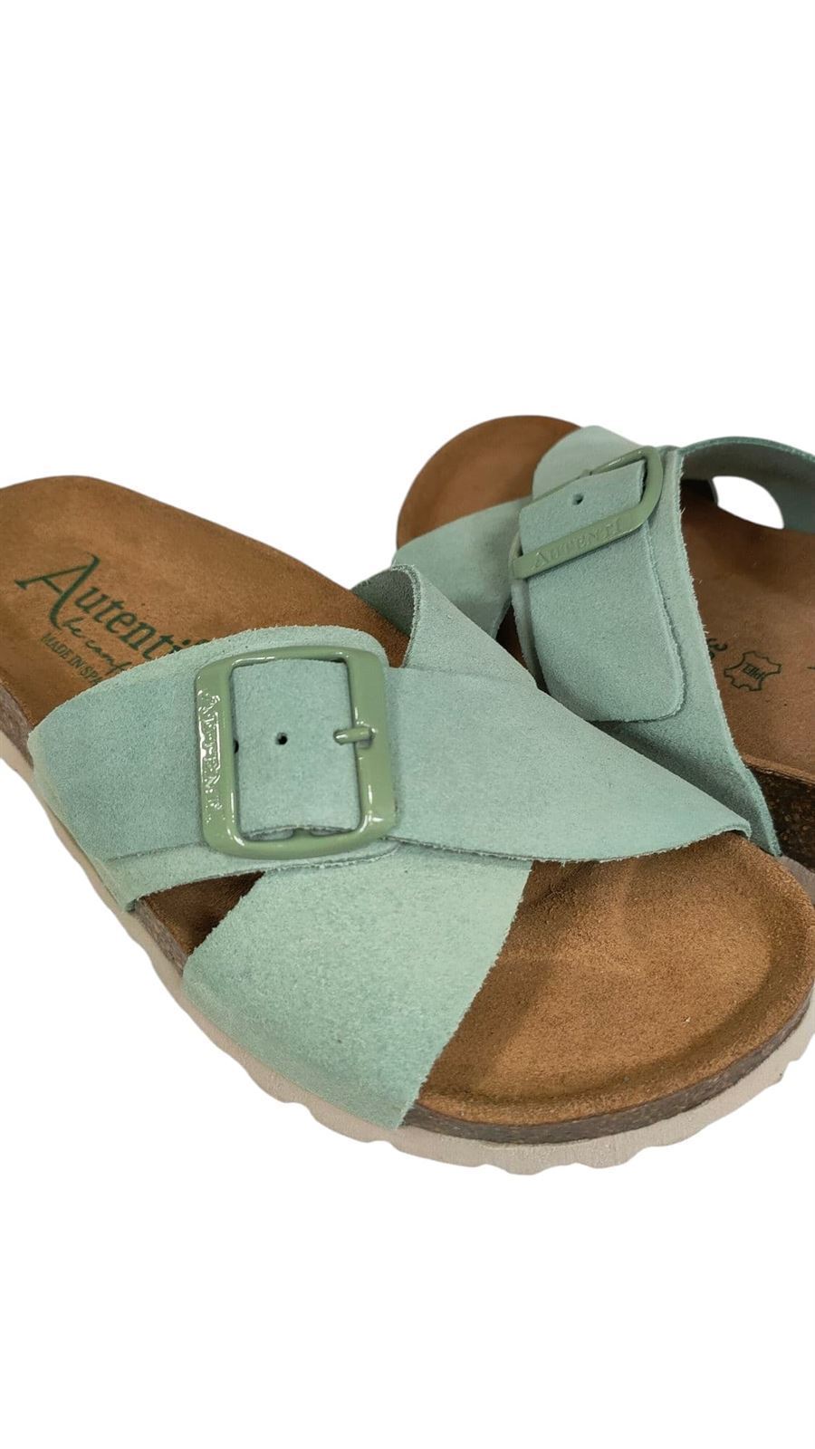 Autenti_ Sandalia tipo bio cruzada verde - Imagen 3