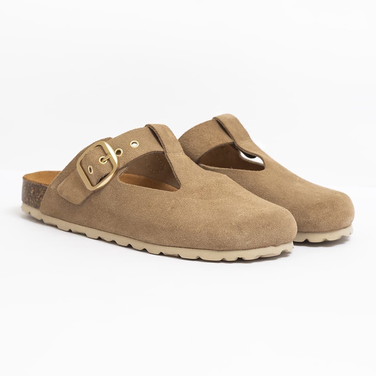 Autenti_ Zueco bio aberturas serraje topo - Imagen 2