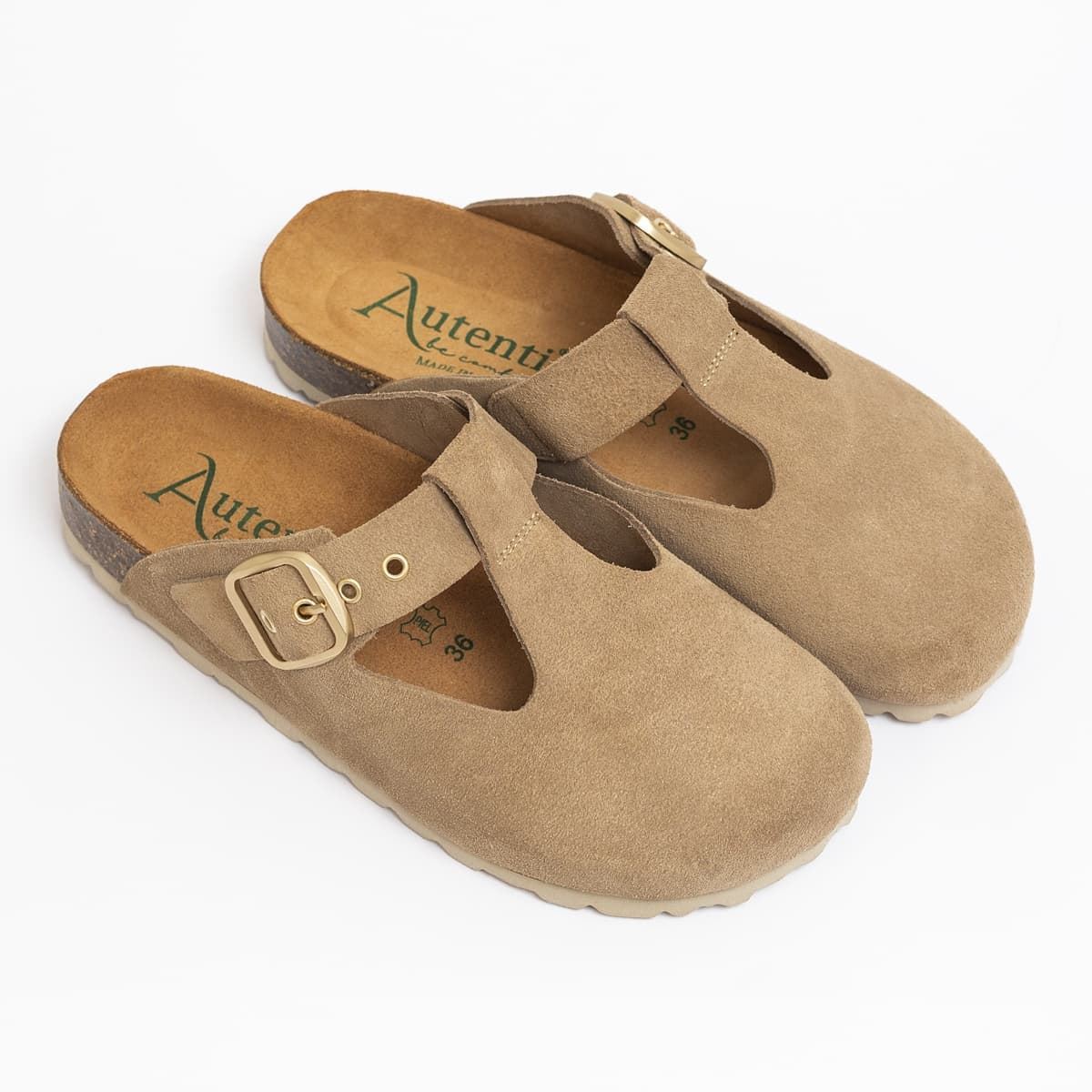 Autenti_ Zueco bio aberturas serraje topo - Imagen 3