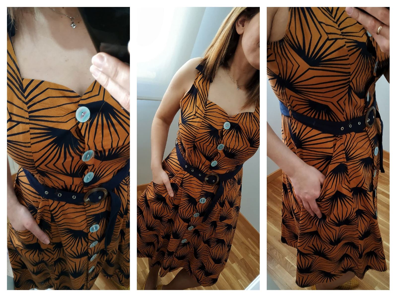 Vestido estampado palmeras y bailarinas trenzadas - Imagen 2