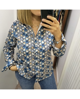 Blusa etampada tonos azules - Imagen 2