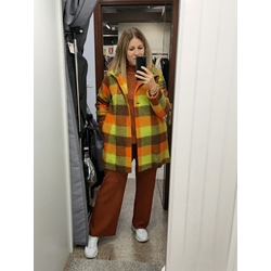 Buddyblue_ Abrigo cuadros marrón - Imagen 1