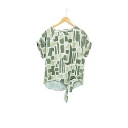 Buddyblue_ Blusa anudada estampado manchas - Imagen 1