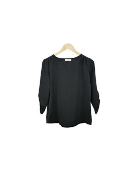 Buddyblue_ Blusa manga fruncida negra - Imagen 1