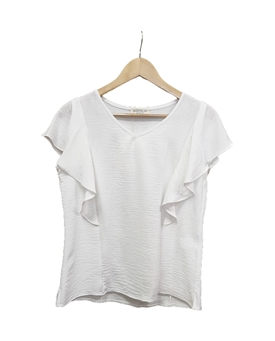 Buddyblue_ Blusa volantes blanca - Imagen 1