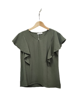 Buddyblue_ Blusa volantes kaki - Imagen 1