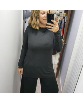 Buddyblue_ Camiseta larga negra - Imagen 1