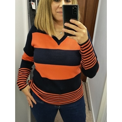 Buddyblue_ Jersey cuello pico rayas colores - Imagen 2