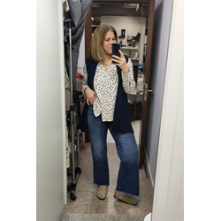 Buddyblue_ Pantalón tejano desflechado ancho - Imagen 1