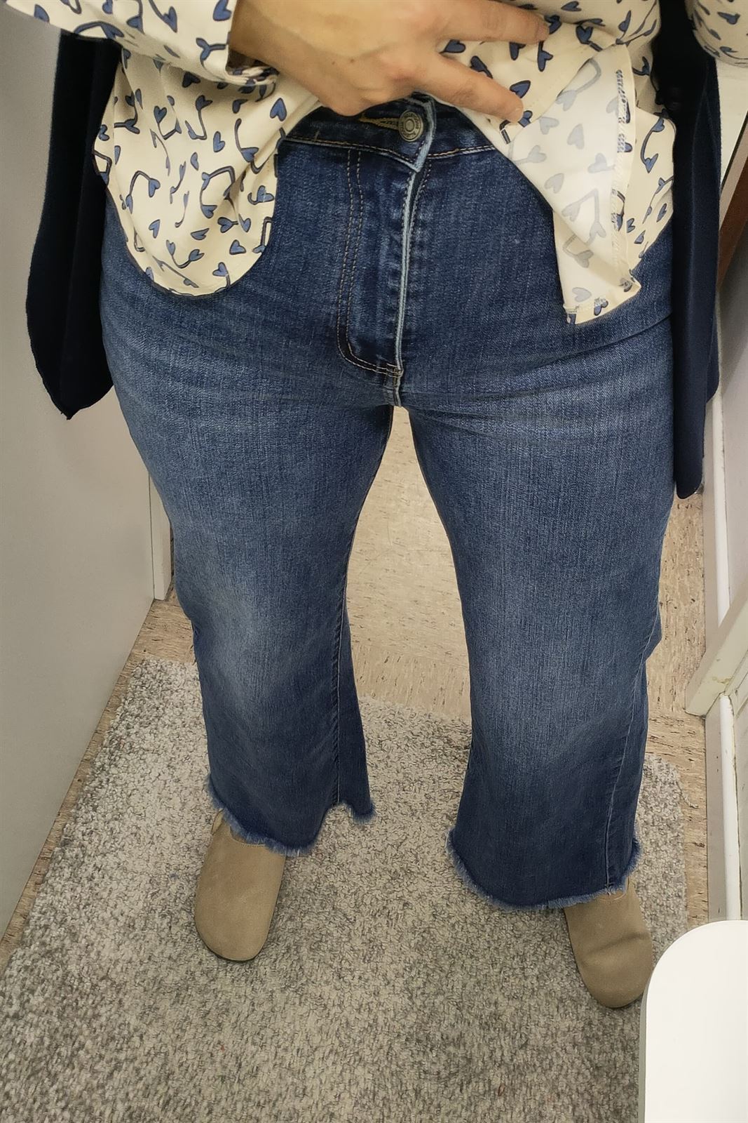 Buddyblue_ Pantalón tejano desflechado ancho - Imagen 2