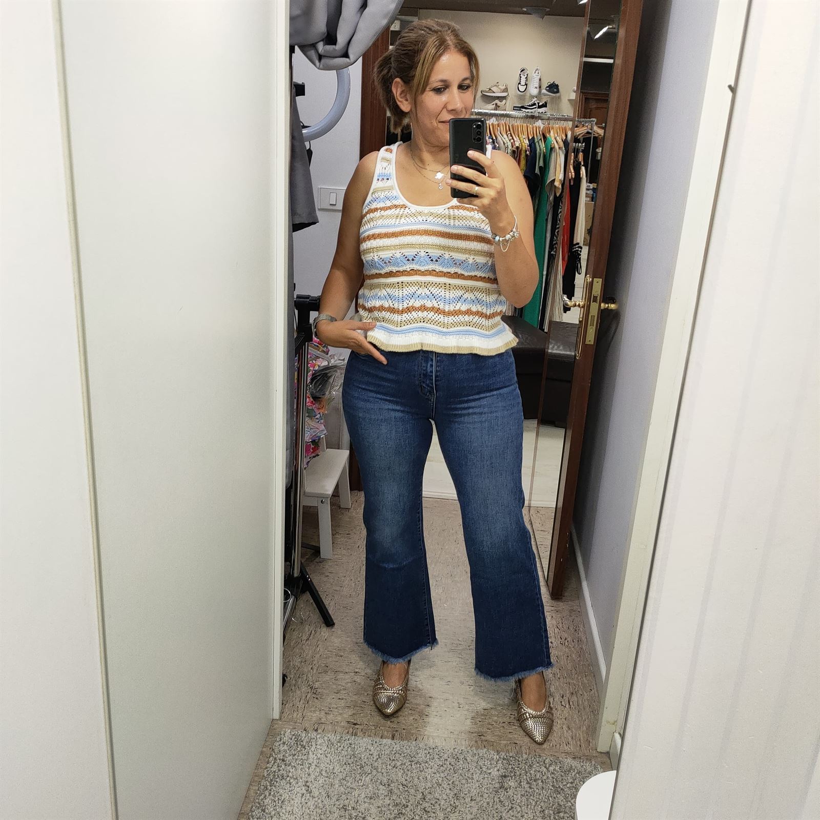 Buddyblue_ Pantalón tejano desflechado ancho - Imagen 3