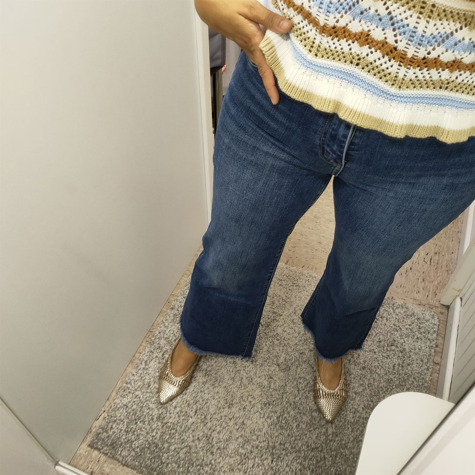 Buddyblue_ Pantalón tejano desflechado ancho - Imagen 4