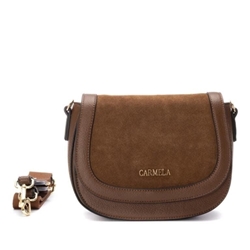 Carmela_ Bolso bandolera piel/serraje camel - Imagen 1