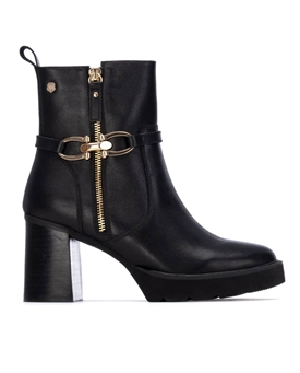 Carmela_ Botín piel negro con tacón ancho - Imagen 1