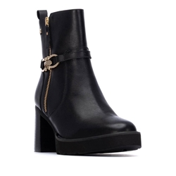 Carmela_ Botín piel negro con tacón ancho - Imagen 2