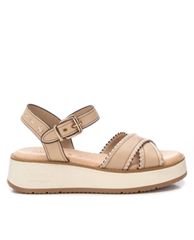 Carmela_ Sandalia de piel con cuña de tiras - Imagen 1