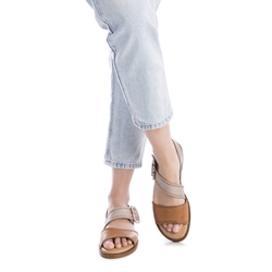 Carmela_ Sandalia piel tiras camel y beigue - Imagen 2