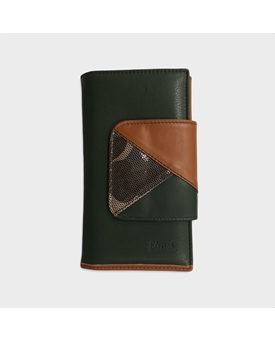 Cartera verde piel - Imagen 1