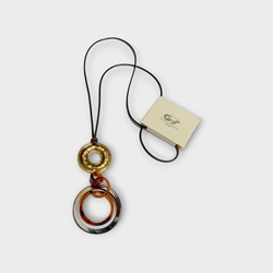 Colgante cordón redondeles marrón - Imagen 1