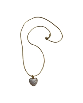 Colgante dorado corazón perla - Imagen 1