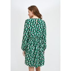 Compañía Fantástica_ Vestido babydoll estampado geométrico verde - Imagen 2