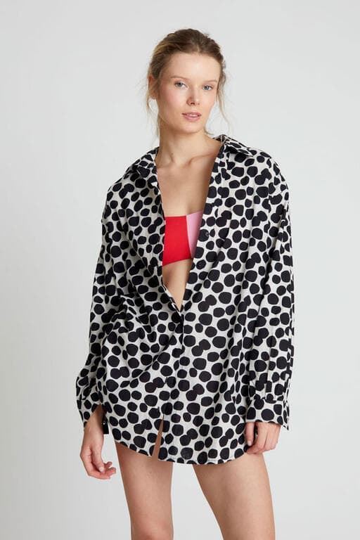 Compañía Fantástica_ Camisa Oversiza estampado terrazo - Imagen 1