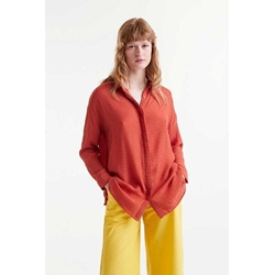 Compañía Fantástica_ Camisa oversize fluida naranja - Imagen 1