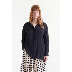 Compañía Fantástica_ Camisa oversize fluida negra - Imagen 1