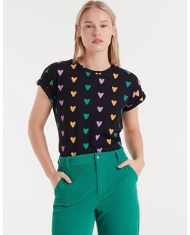 Compañía Fantástica_ Camiseta algodón estampado cupido lines - Imagen 1