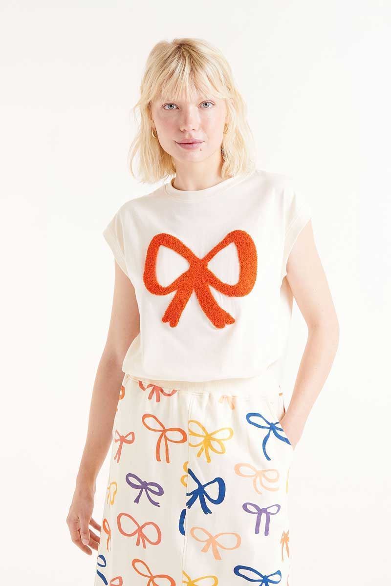 Compañía Fantástica_ Camiseta con print de lazo sin mangas - Imagen 1