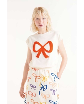 Compañía Fantástica_ Camiseta con print de lazo sin mangas - Imagen 1