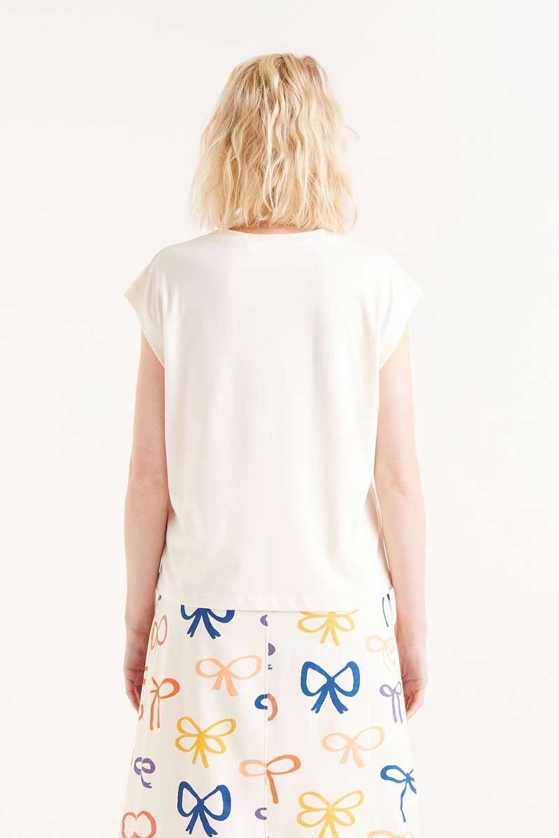 Compañía Fantástica_ Camiseta con print de lazo sin mangas - Imagen 2