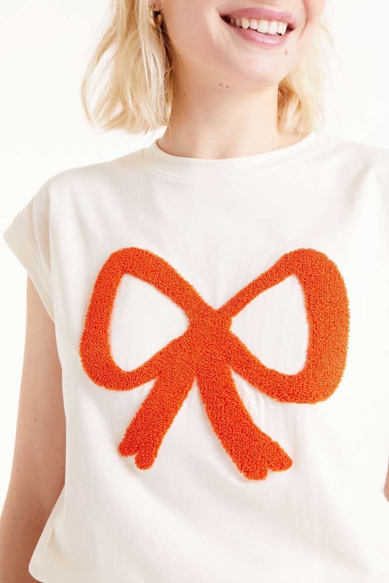 Compañía Fantástica_ Camiseta con print de lazo sin mangas - Imagen 3