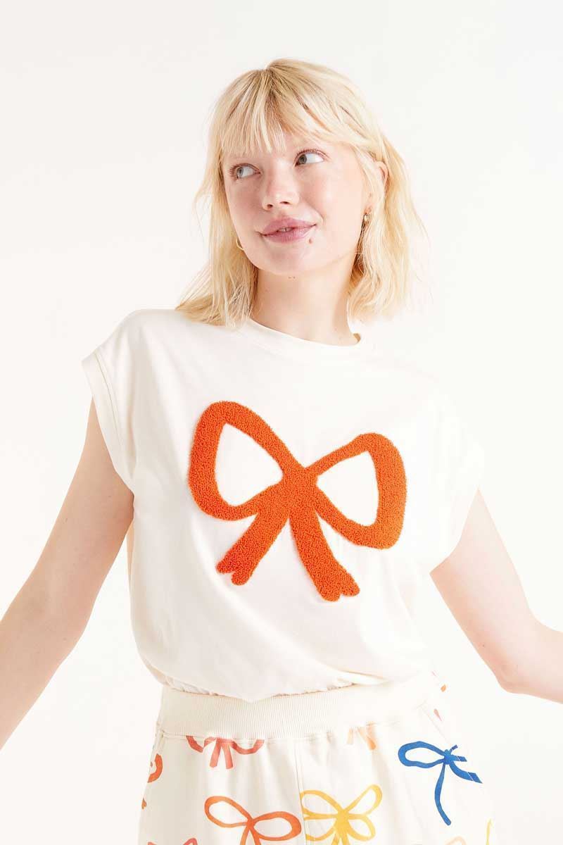 Compañía Fantástica_ Camiseta con print de lazo sin mangas - Imagen 5