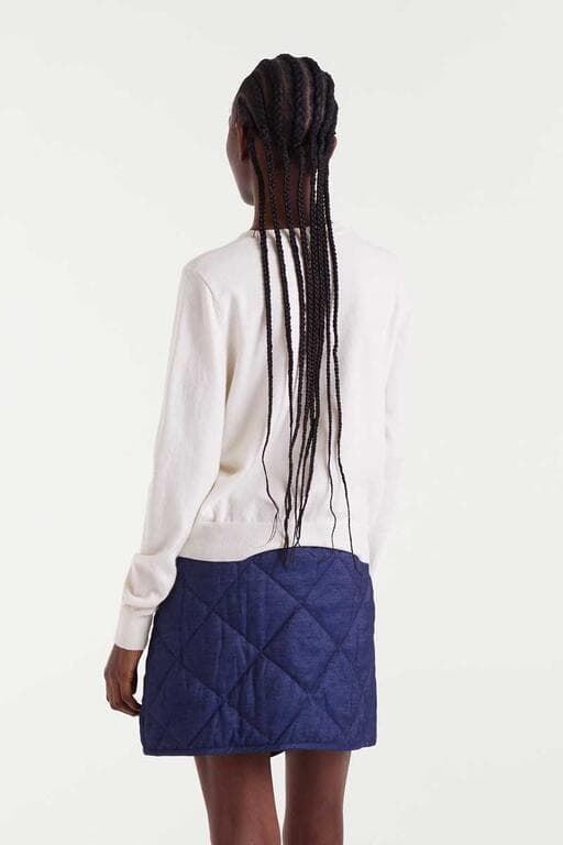 Compañía Fantástica_ Cardigan de punto en color blanco con botones corazones - Imagen 2