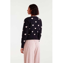 Compañía Fantástica_ Cardigan jacquard con detalles corazon - Imagen 2