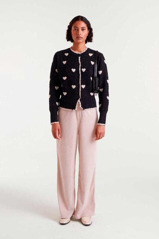 Compañía Fantástica_ Cardigan jacquard con detalles corazon - Imagen 4